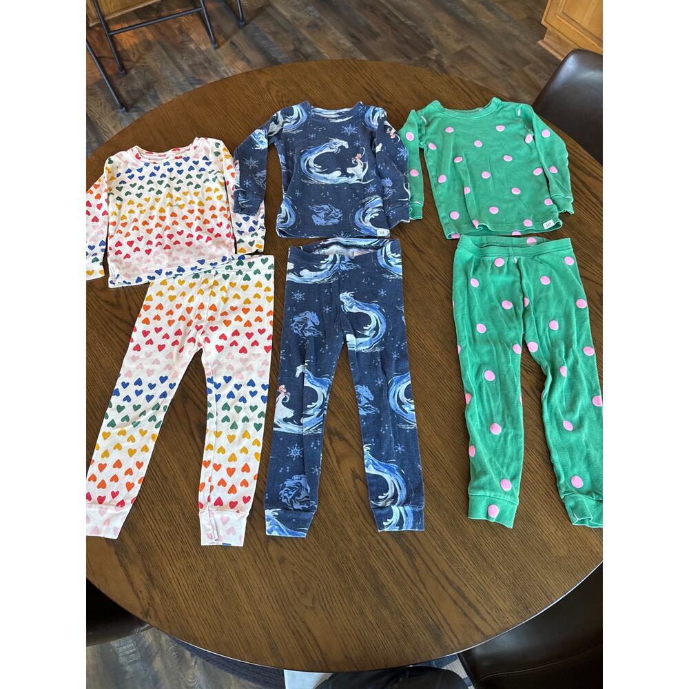 THREE Pair Toddler Girls Pajama Tops w/Matching Bottoms (3T)